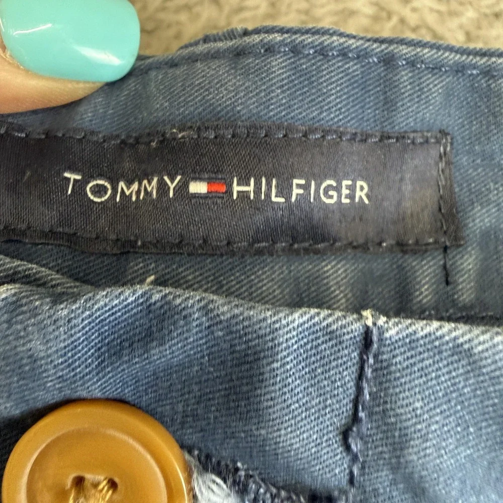 Tommy Hilfiger Shorts Mens 42 Blue Chino Custom Fit Flat Front Cotton Casual